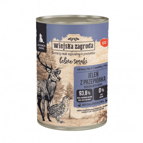 WIEJSKA ZAGRODA Forest Flavors Puppy Deer with quail - wet dog food - 400g