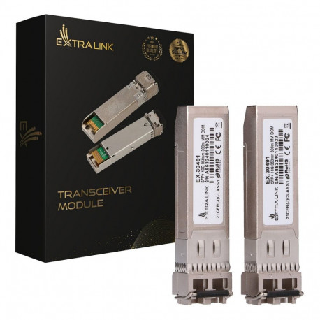"Extralink SFP+ Modul 10G 2-Pack, 10Gbps, 850nm, 300m, Multimode"