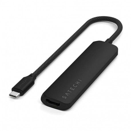 Satechi USB-C õhuke mitme pordiga jaotur (4-ühes-adapter) ST-P4SK, must
