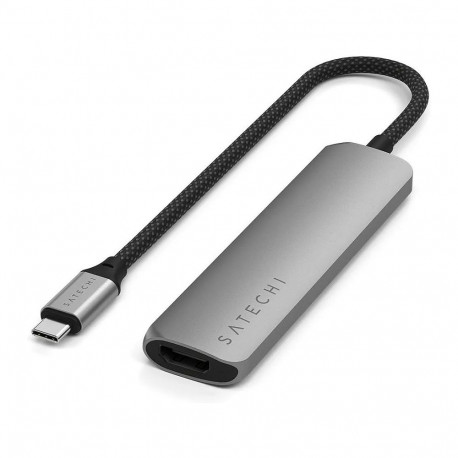Satechi USB-C õhuke mitme pordiga jaotur (4-ühes-adapter) ST-P4SM, kosmosehall