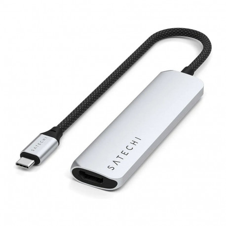 Satechi USB-C mitme pordiga jaotur (4-ühes adapter) ST-P4SS, hõbedane