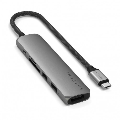 "Satechi USB-C Slim Multi-Port Hub (6 in 1 Adapter), Space Grau, ST-P6SM"