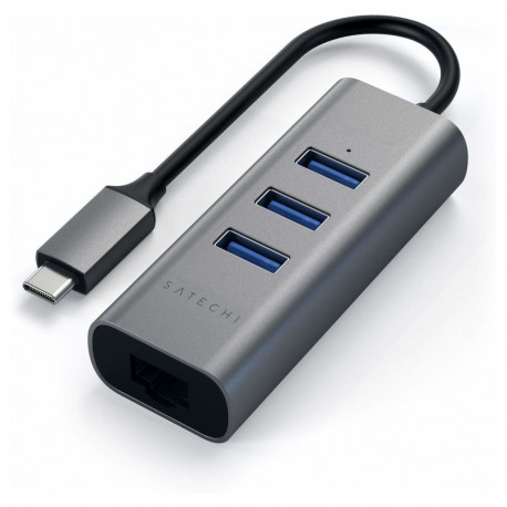 "Satechi Type-C 2-in-1 3 Port USB 3.0 Hub & Ethernet, 4 in 1, ST-TC2N1USB31AM"