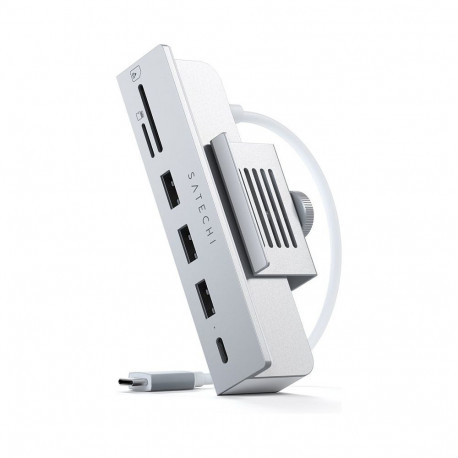 "Satechi Aluminum USB-C Clamp Hub Pro für Apple iMac (6 in 1), Silber, ST-UCICHS"