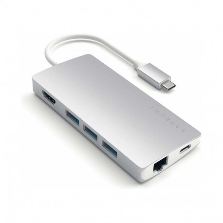 "Satechi USB-C V2 Multi-Port Hub 8 in 1, Silber, ST-TCMA2S"