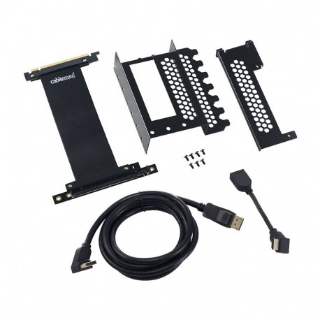 "CableMod vertikale Grafikkartenhalterung mit PCIe x16 Riser Kabel, 1x DisplayPort, 1x HDMI - schwar