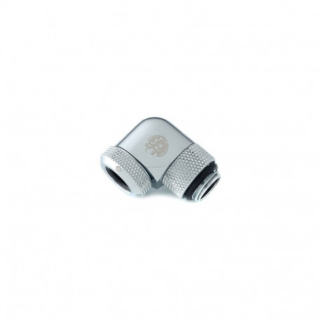 "Bitspower Multi-Link Adapter Anschluss 90 Grad G1/4 Zoll AG auf 12mm AD Hardtube - drehbar, silber"