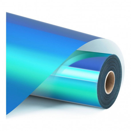 "LOKLiK Permanent haftende Vinylfolie Holographisch - Wasserblau - 30,5 x 90 cm"