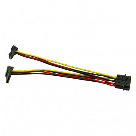 "Inter-Tech Adapter 1x Molex -> 2x SATA Power 90° 0,15m"