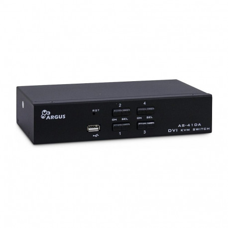 "Inter-Tech KVM Switch AS-41DA DVI, 4 Port, Metall"