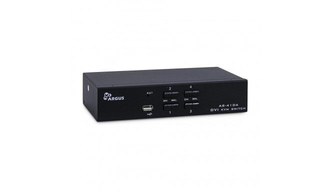 "Inter-Tech KVM Switch AS-41DA DVI, 4 Port, Metall"