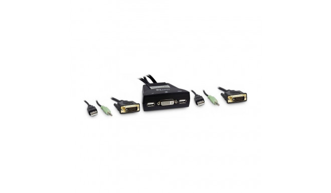 "Inter-Tech KVM Switch LS-21DA DVI, 2 Port, Kunststoff"