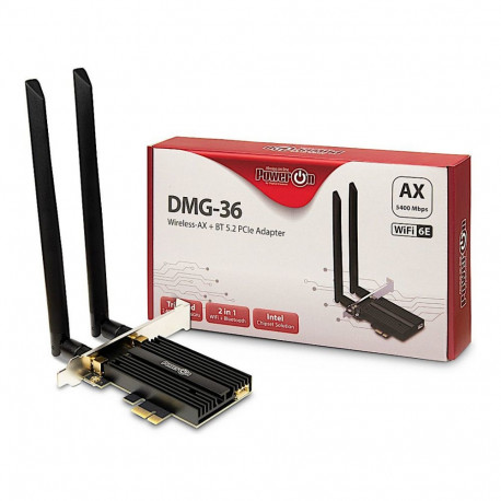 Inter-Tech PCIe-adapter DMG-36 Wi-Fi6E+ BT5.2 5400Mbps jaemüügipakend