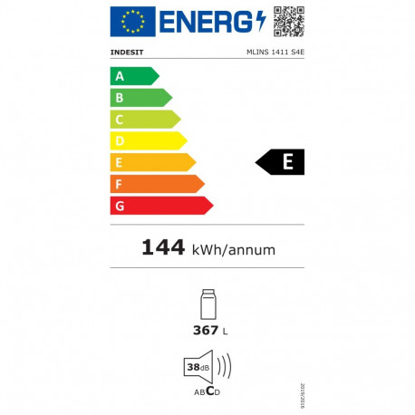 Indesit sahverkülmik MLINS 1411 S4E energiaklass E eraldiseisev kõrgus 171.4cm No Frost süsteem neto