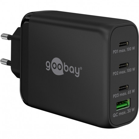 Goobay USB-C PD GaN mitme pordiga kiirlaadija 100W, must