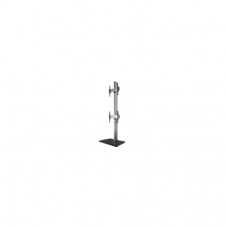 B-TECH AV SYSTEM X - UNIVERSAL DUAL STACK FLAT SCREEN FLOOR STAND (VESA 600 X 400) - 2.4M