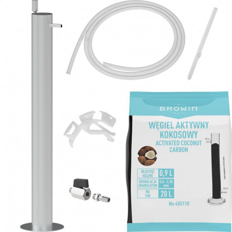 Browin Filtration Column 405539, 430 mL, 1/8” ball valve, 2 m silicone hose, 20 efficiency