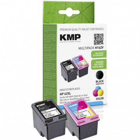 KMP tindikassett MultiPack 1741,4005, must pigmenditint ja värviline värvitint, asendab HP62XL (C2P0