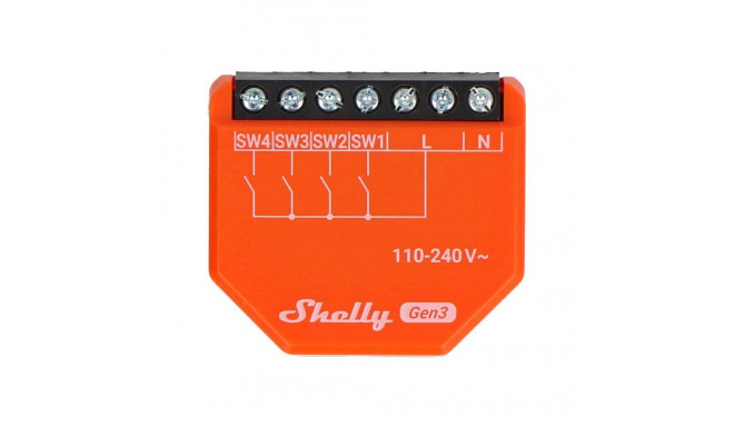 SHELLY stseenisisendi kontroller i4 Gen3 WLAN 4 sisendiga