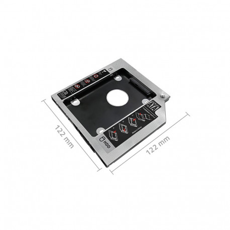 Qoltec pakett teise draivi jaoks 2.5 HDD 9 5mm (puistepakend)