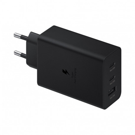 Charger - SAMSUNG TRIO CHARGER 65W EP-T6530NB USB Type-A & Type-C Black