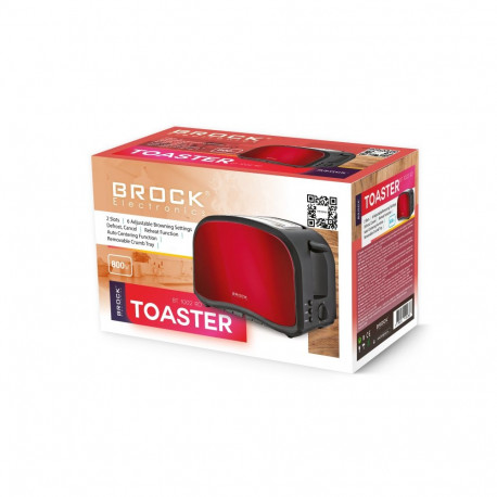 Brock BT 1002 RD Toaster 800W, Red