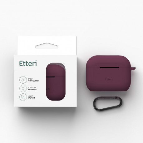 Etteri silicone case for AirPods Pro 3 dark cherry
