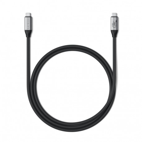 Satechi USB-kaabel USB4 V2 Pro USB4 Gen 4x2 1.2m USB C 120 Gbit/s 240W, hõbedane, must