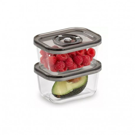Caso VacuBoxx Eco-Duo S Glass vacuum containers with plastic lid, 0.5 L, 2 pcs