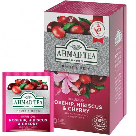 Taimetee AHMAD kibuvits/kirss/hibiskus 20tk ümbrikus