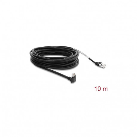 "GigE Kamera Kabel RJ45 Stecker 90° gewinkelt mit Schrauben, Steckerlänge 28 mm zu RJ45 Stecker Cat.