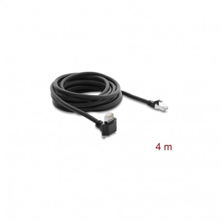 "GigE Kamera Kabel RJ45 Stecker 90° gewinkelt mit Schrauben, Steckerlänge 28 mm zu RJ45 Stecker Cat.