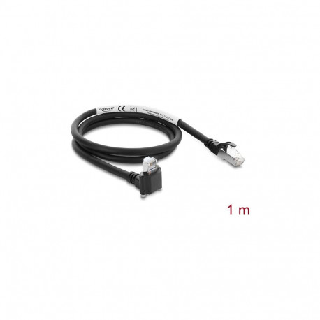 "GigE Kamera Kabel RJ45 Stecker 90° gewinkelt mit Schrauben, Steckerlänge 28 mm zu RJ45 Stecker Cat.