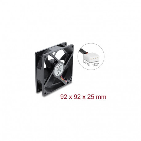 "Delock Axiallüfter 48 V DC, 92 x 92 x 25 mm mit 4 Pin PWM Lüfteranschluss schwarz"