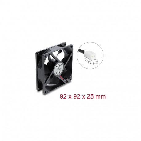 Aksiaalventilaator 48V DC, 92 x 92 x 25mm, 2-kontaktilise ventilaatoriliitmikuga, must