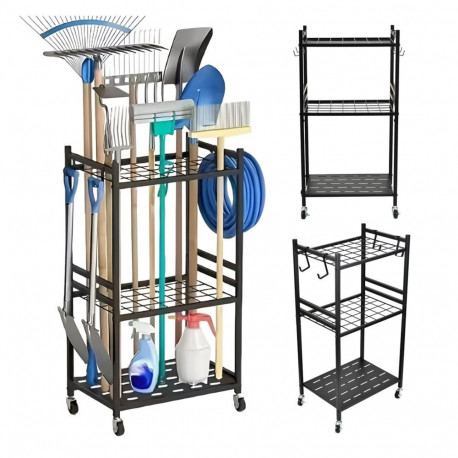 Maclean mobiilne aiatööriistade alus/käru MC-138 mõõtmed 43x30x79cm max 20kg, must