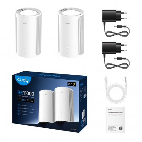 Cudy M11000 kolmeribaline (2.4 GHz / 5 GHz / 6 GHz) Wi-Fi 7 (802.11be) 4 sisemist, valge
