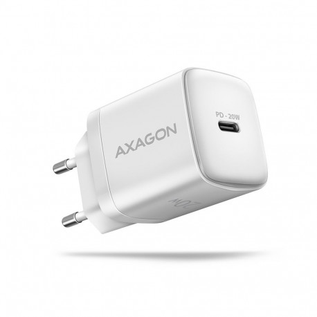 Axagon ACU-PD20W Wall charger 20W, 1x port USB-C, PD3.0/PPS/QC4+/AFC/Apple, white