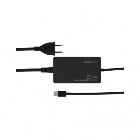 Cablexpert NPA-AC-PDQC65-01 65 W PowerDelivery GaN USB Type-C fast charger, black |
