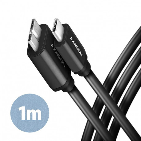 Axagon BUMM3-CM10AB SPEED Micro-B USB USB-C 3.2 Gen 1 cable 1 m