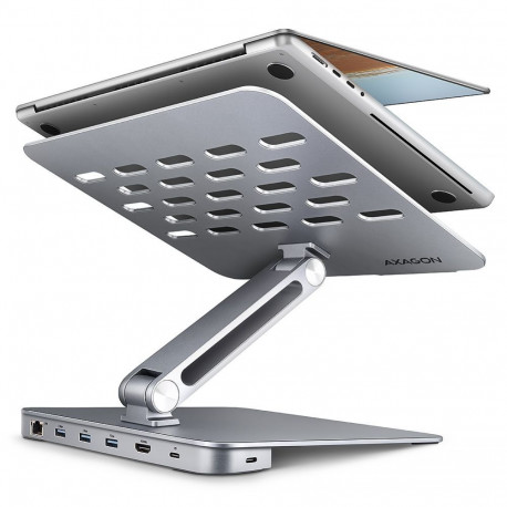 Axagon HMC-STND stand for 10"-16" laptops & USB 5Gbps hub, 3x USB-A, HDMI 4K/60Hz, RJ-45 |
