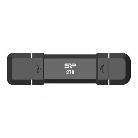 Silicon power DS72 Dual USB-C/USB 3.2 Gen 2 Portable External SSD, 500GB, Black