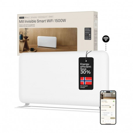 Mill WiFi Panel Heater | PA1500WIFI4A | Panel Heater | 1500 W | Suitable for rooms up to 22 m | Whit