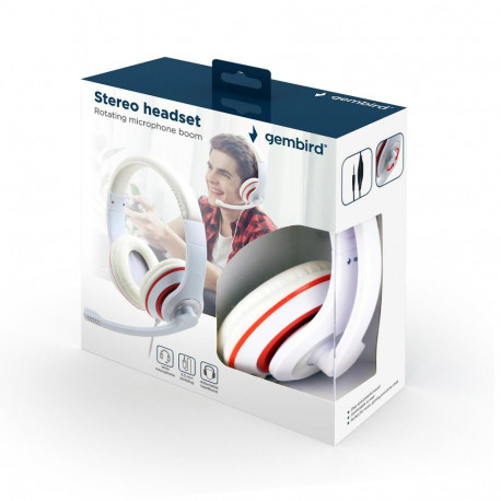 Gembird HEADSET STEREO WHITE/MHS-03-WTRD