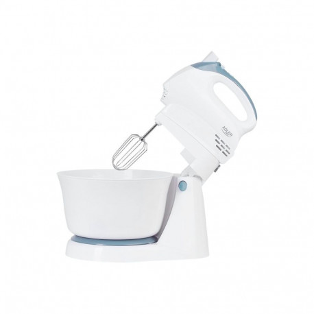 Adler Mixer AD 4202 Mixer with bowl, 300 W, Number of speeds 5, Turbo mode, White