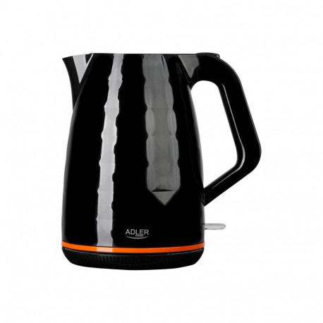 Adler Kettle AD 1277 Standard, Plastic, Black, 2200 W, 360 rotational base, 1.7 L