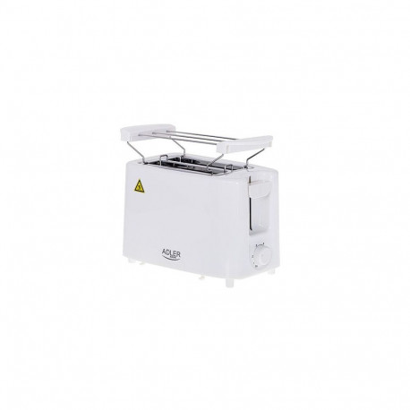Adler Toaster AD 3223 Power 750 W, Number of slots 2, Housing material Plastic, White