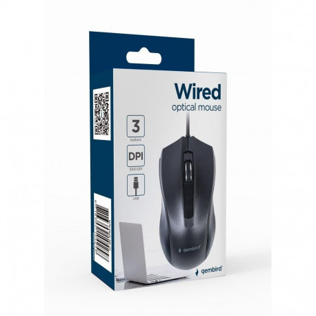 Gembird MOUSE USB OPTICAL/BLACK MUS-3B-01