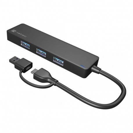 Natec USB 3.0 HUB, Mayfly, 4-Port, Black