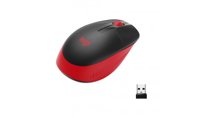 Logitech Full size Mouse M190 Wireless, Red, USB